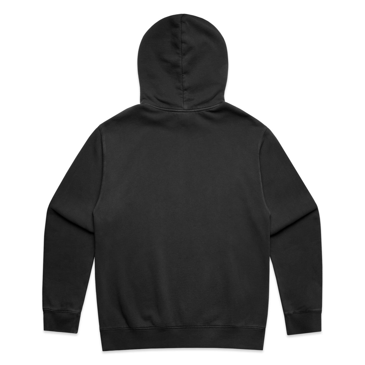 Faded Black Monochrome Embroidered Hoodie | Relaxed Fit, Mid-Weight Fleece by Vived-Mota Co.