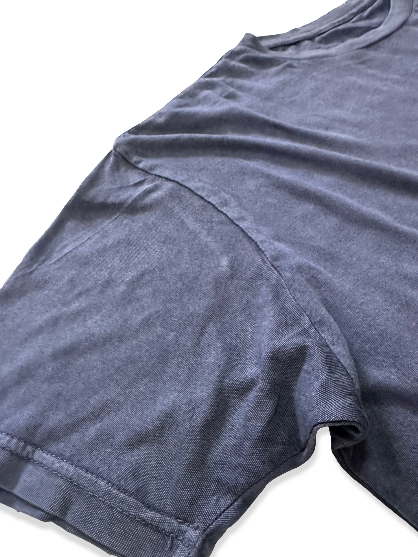 Embroidered Mineral Wash Vintage Crewneck T-Shirt “Denim Blue”