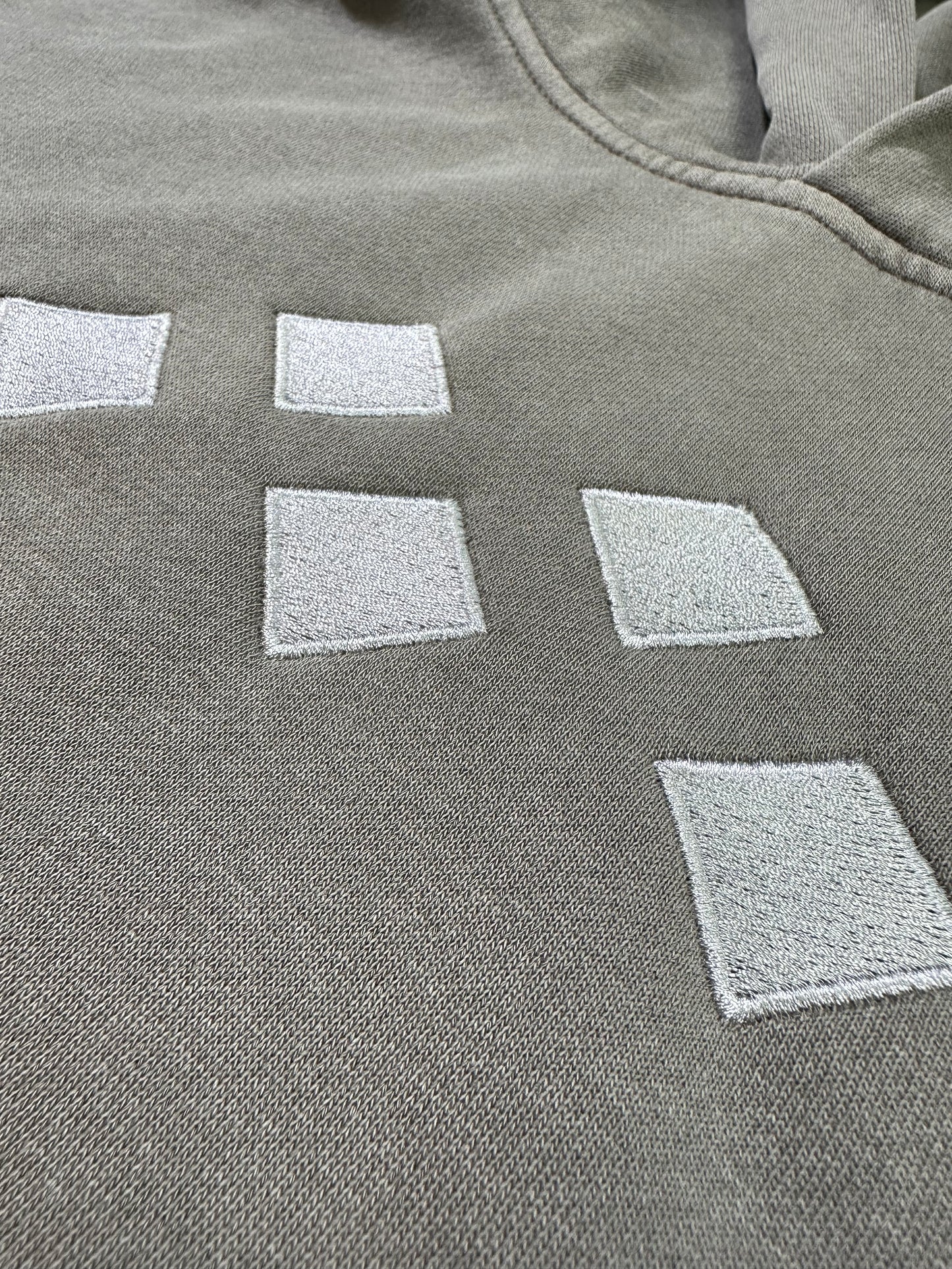 Women's Faded Bone Monochrome Embroidered Hoodie | Relaxed Fit, Mid-Weight Fleece by Vived-Mota Co.