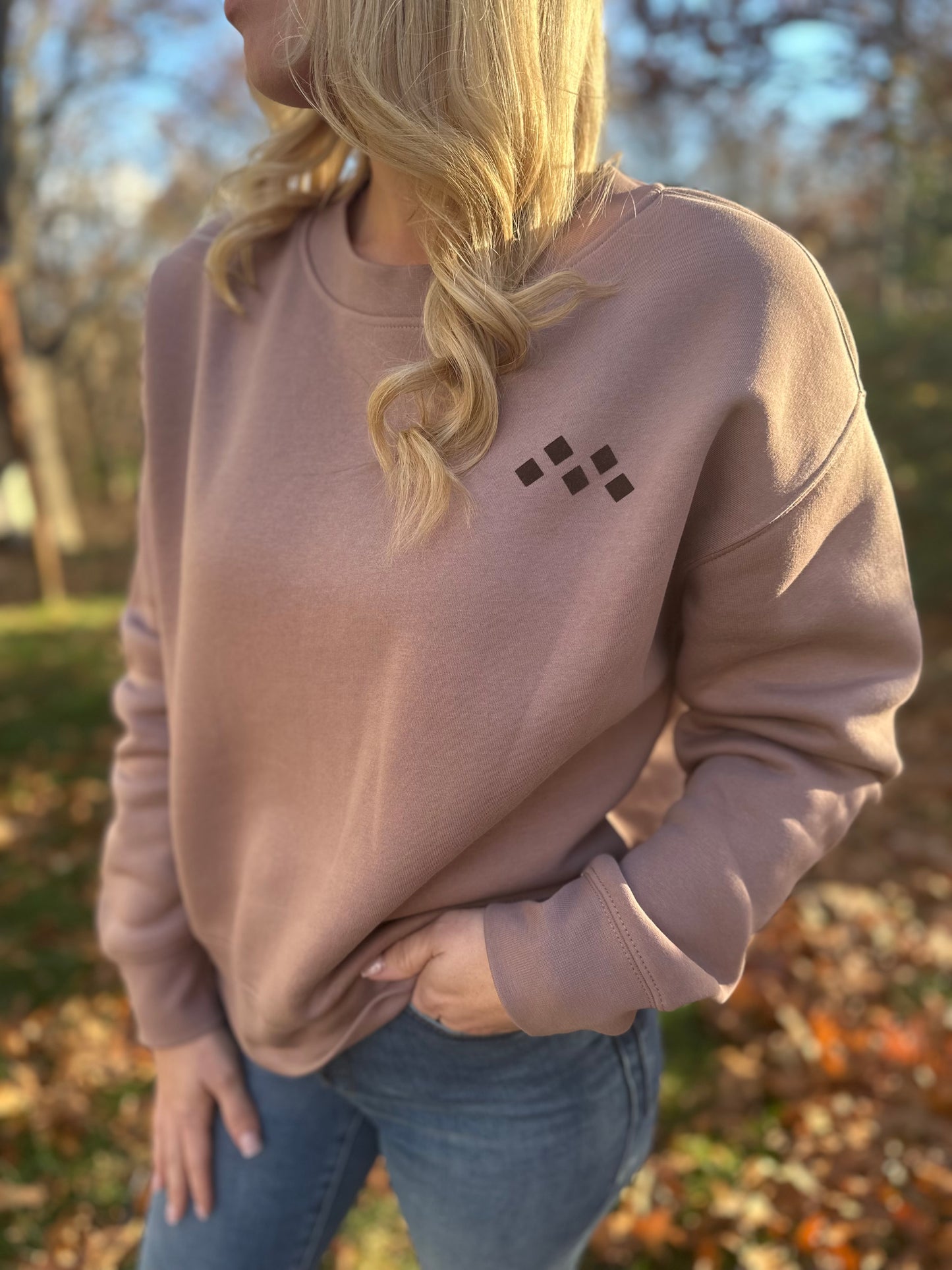 Women’s Dusty Rose Crewneck Sweatshirt | Signature Suede-Touch Edition by Vived-Mota Co.