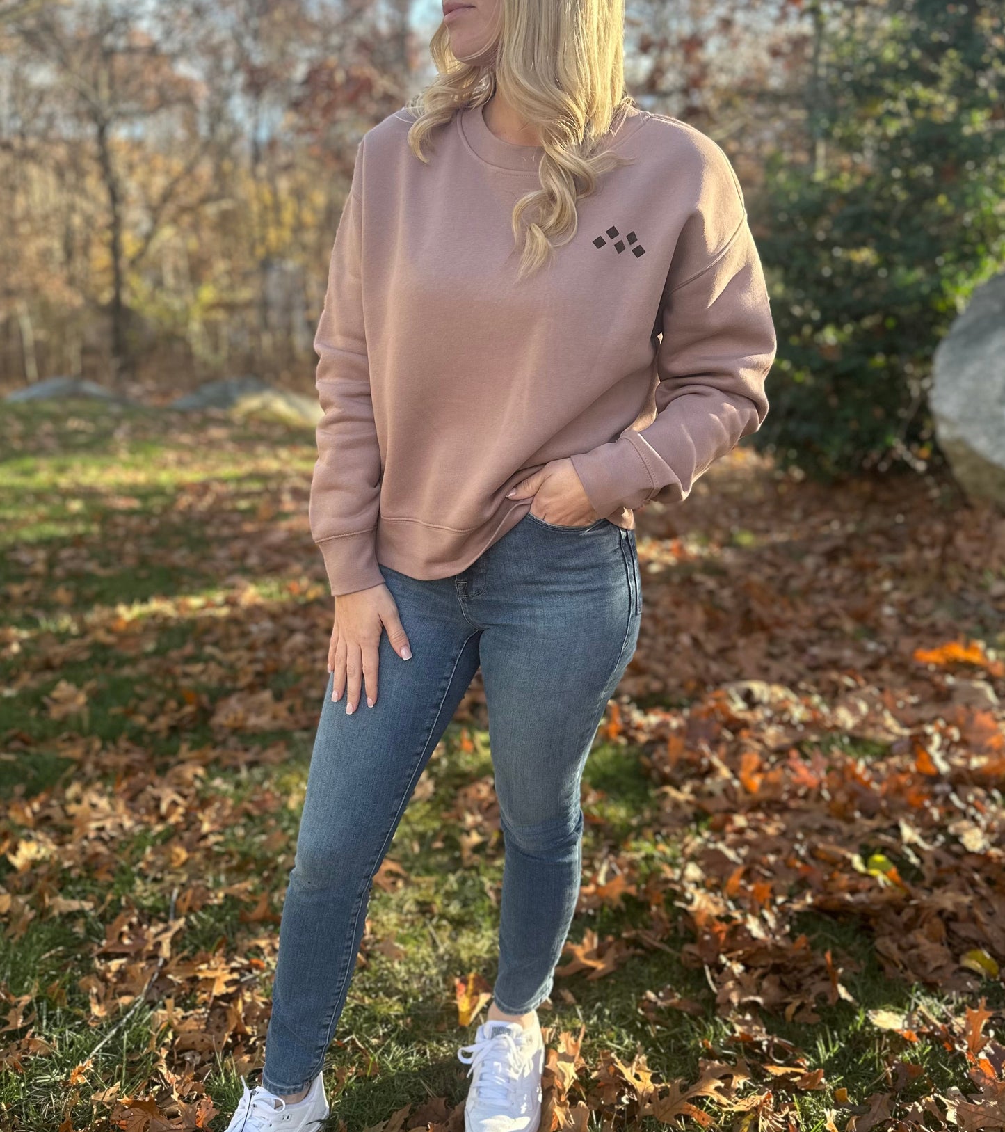 Women’s Dusty Rose Crewneck Sweatshirt | Signature Suede-Touch Edition by Vived-Mota Co.