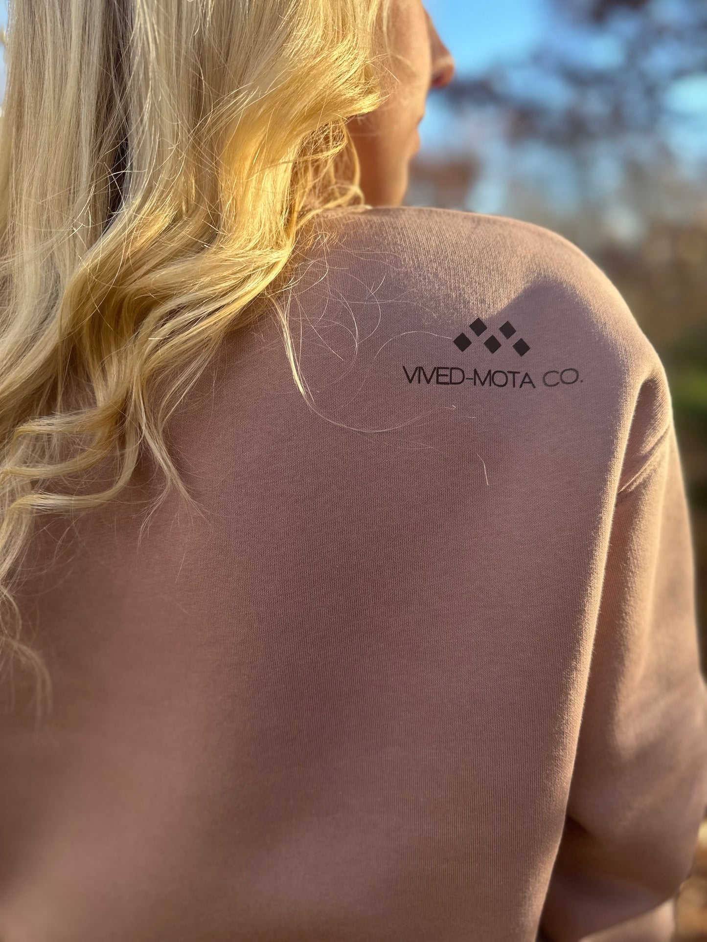 Women’s Dusty Rose Crewneck Sweatshirt | Signature Suede-Touch Edition by Vived-Mota Co.
