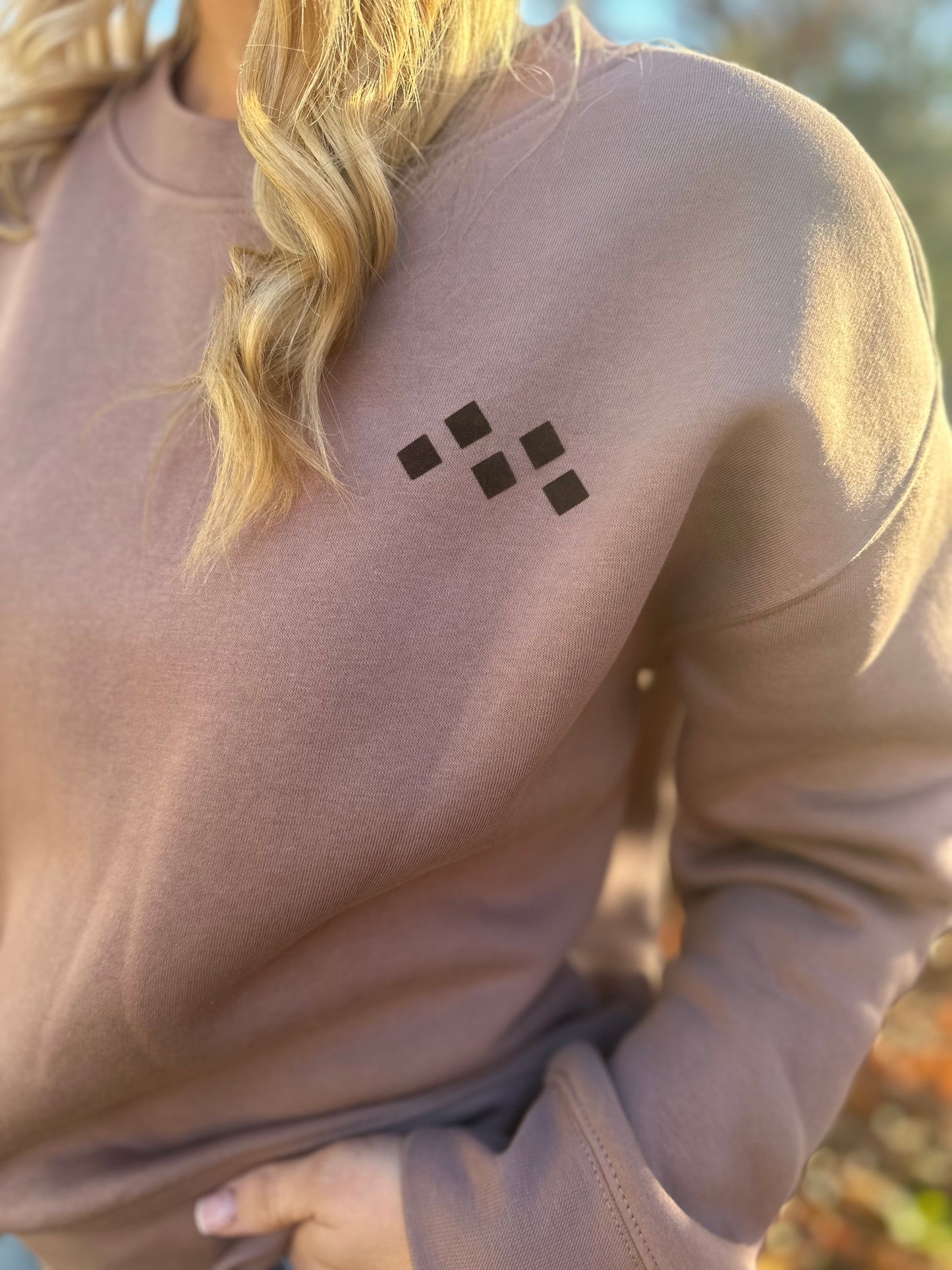 Women’s Dusty Rose Crewneck Sweatshirt | Signature Suede-Touch Edition by Vived-Mota Co.