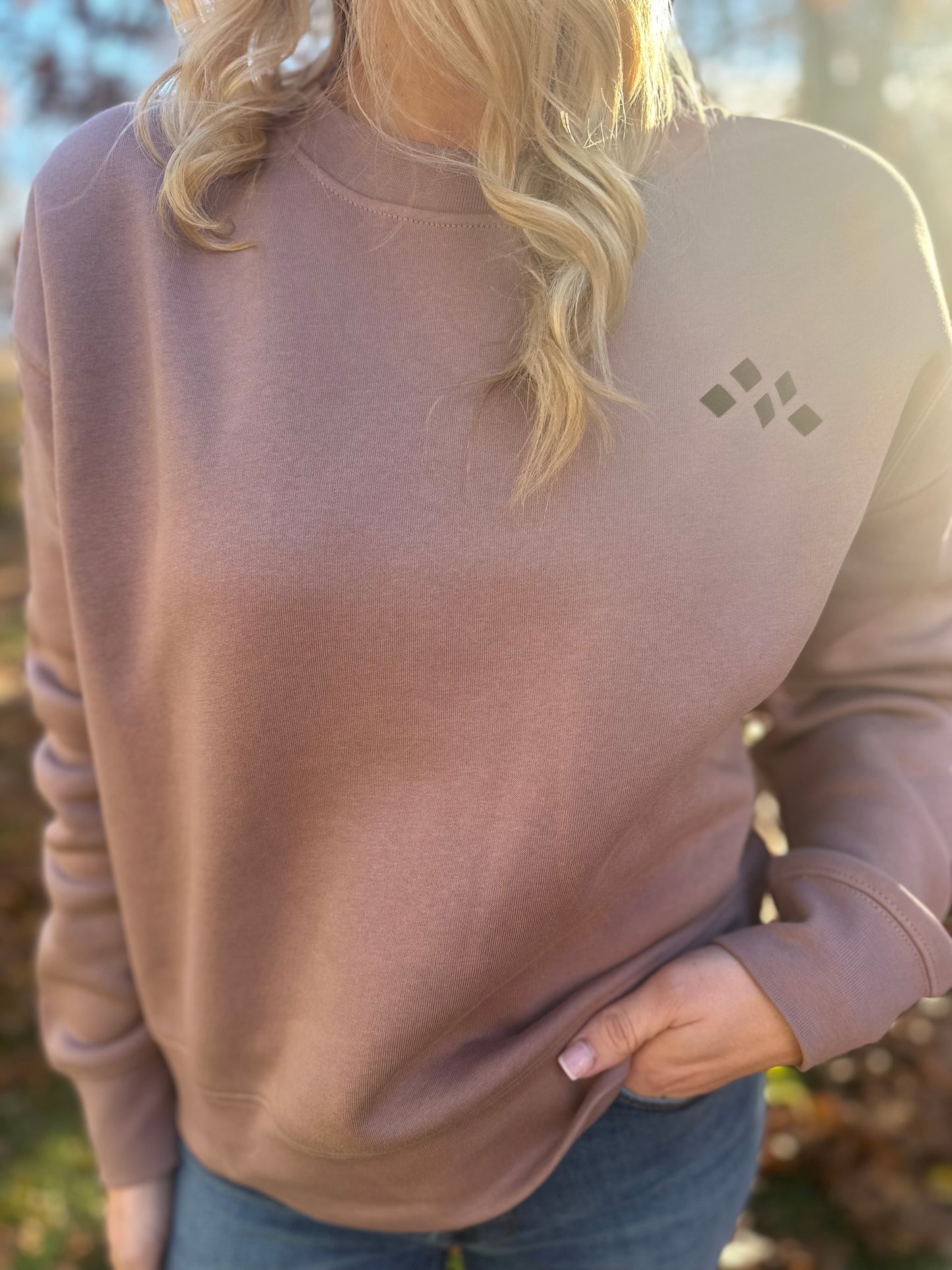 Women’s Dusty Rose Crewneck Sweatshirt | Signature Suede-Touch Edition by Vived-Mota Co.