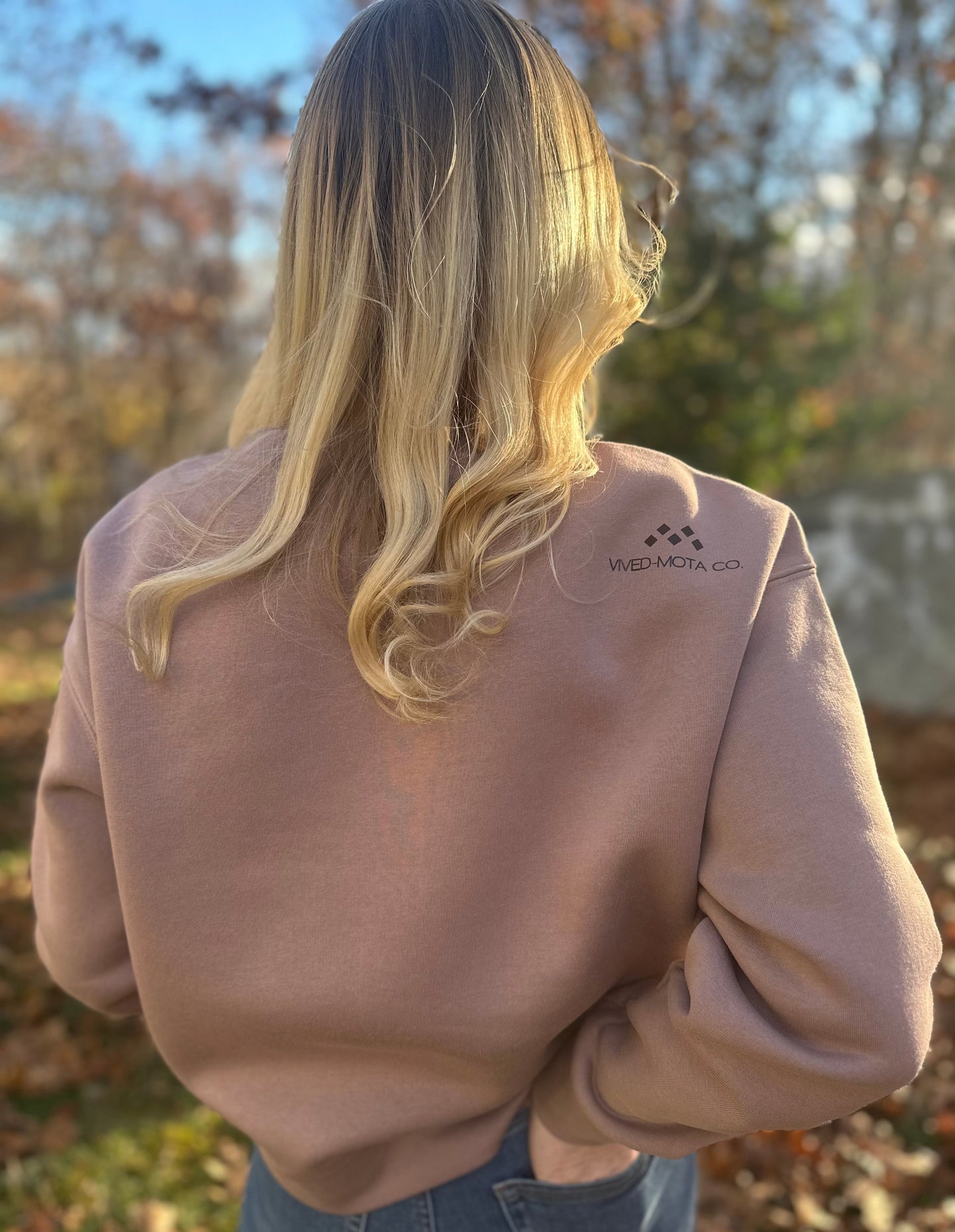 Women’s Dusty Rose Crewneck Sweatshirt | Signature Suede-Touch Edition by Vived-Mota Co.