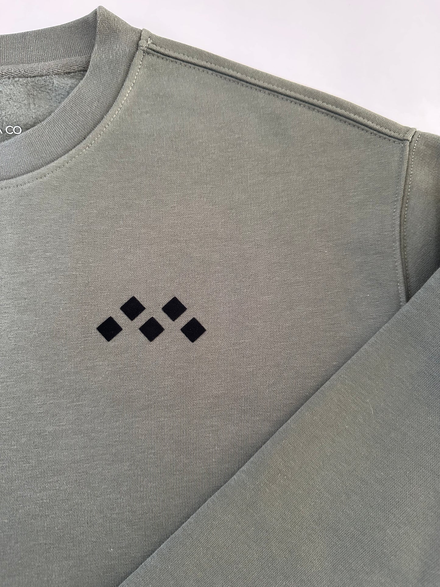 Men’s Deep Sage Crewneck Sweatshirt | Signature Suede-Touch Edition by Vived-Mota Co.