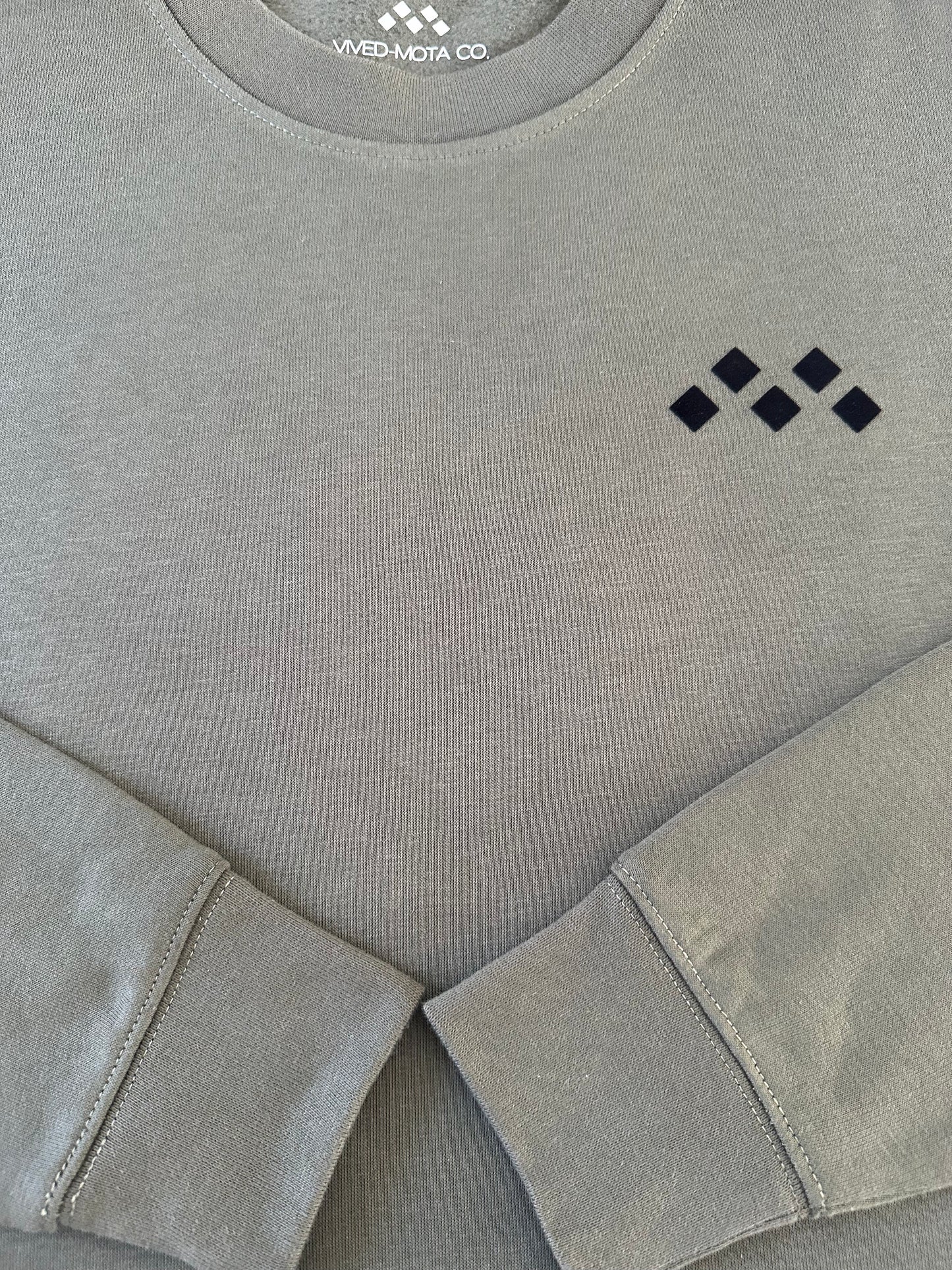 Men’s Deep Sage Crewneck Sweatshirt | Signature Suede-Touch Edition by Vived-Mota Co.