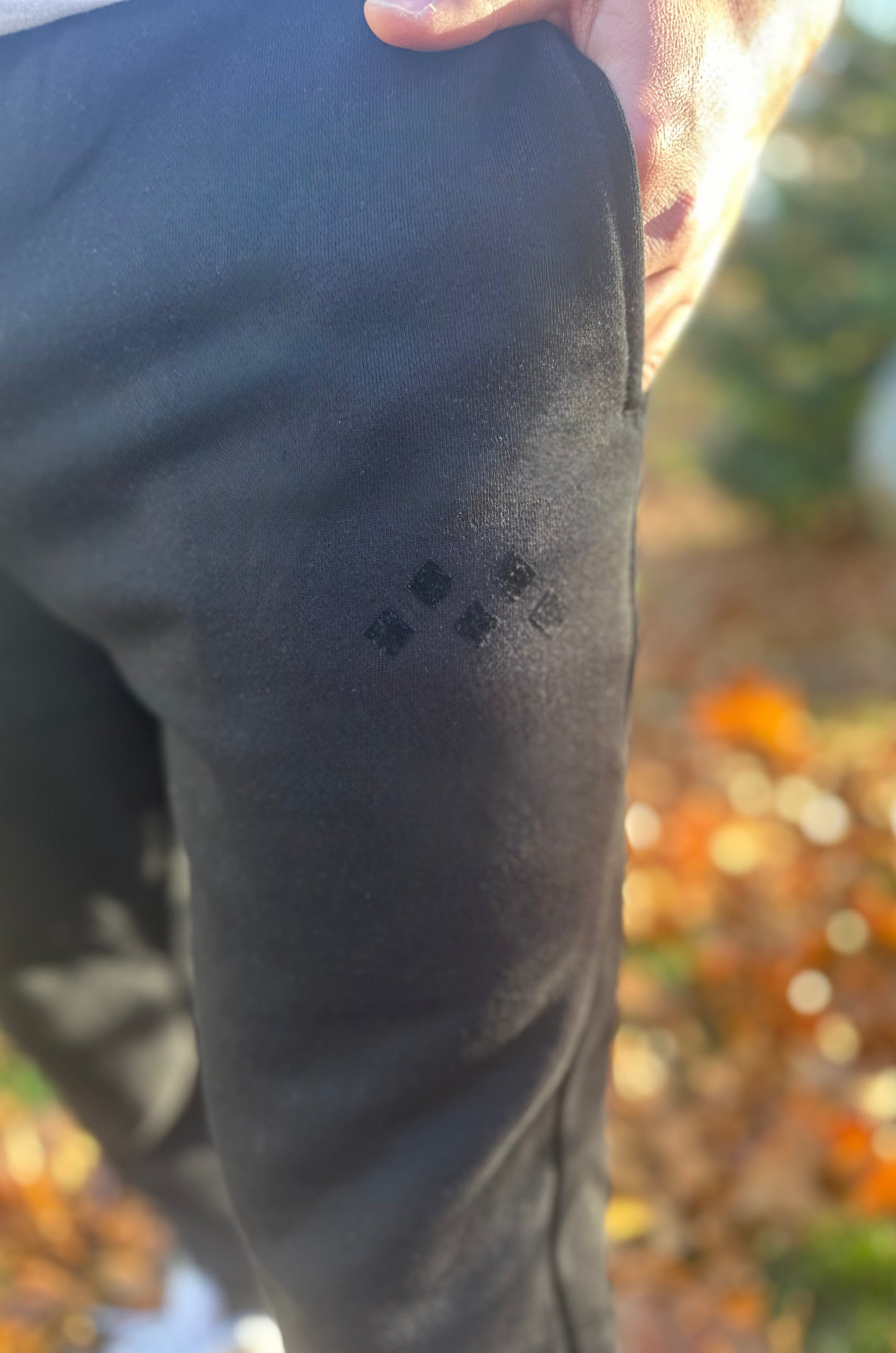 Men’s Black Signature Suede-Touch Track Pants | Vived-Mota Co.