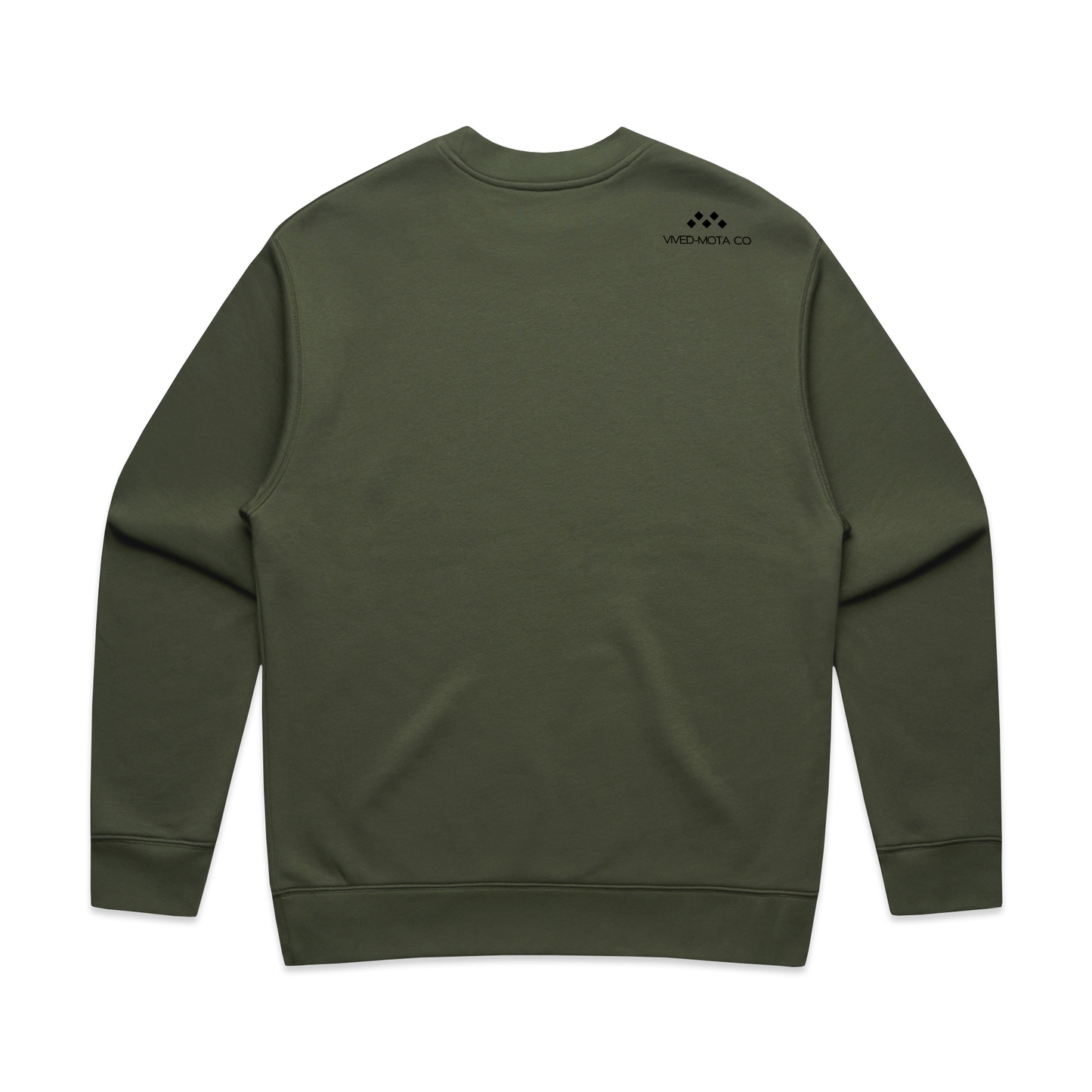Men’s Deep Sage Crewneck Sweatshirt | Signature Suede-Touch Edition by Vived-Mota Co.