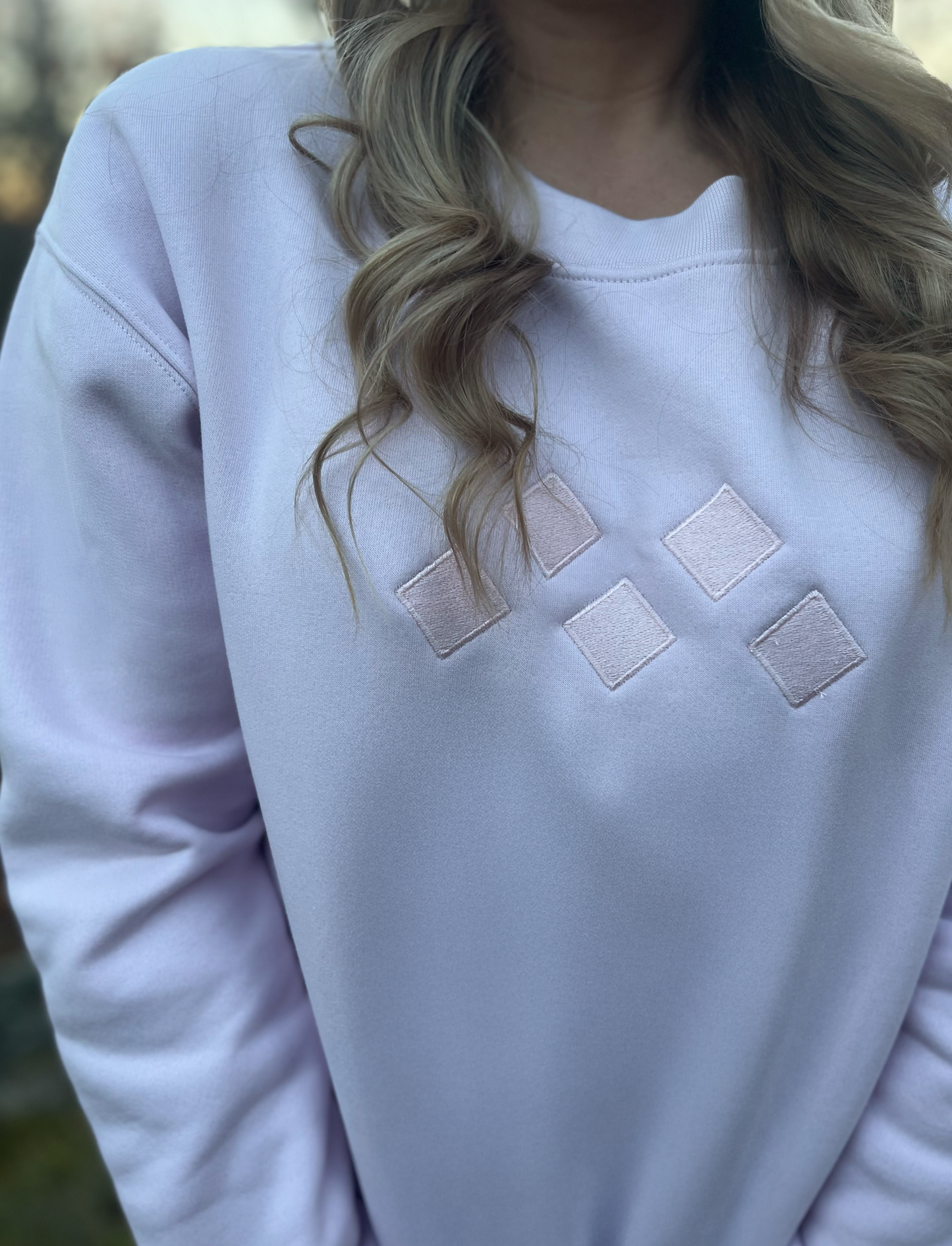 Women’s Pink Monochrome Embroidered Sweatshirt | Relaxed Fit, Mid-Weight Fleece by Vived-Mota Co.