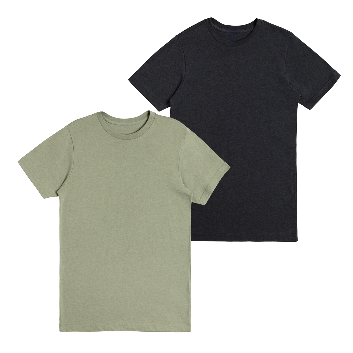 Soft Heather Tees 2-Pack "Olive" and "Black"