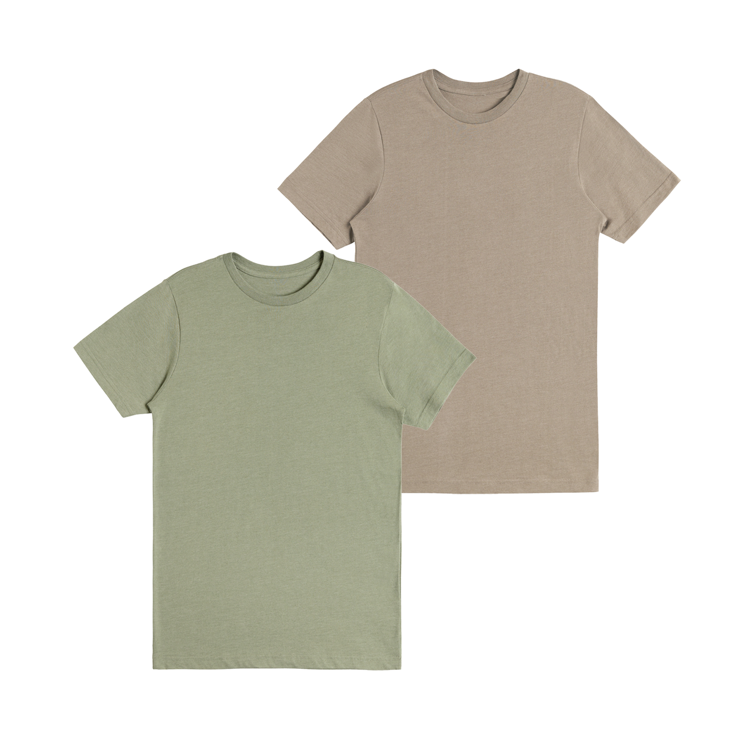 Soft Heather Tees 2-Pack "Olive" and "Brown"