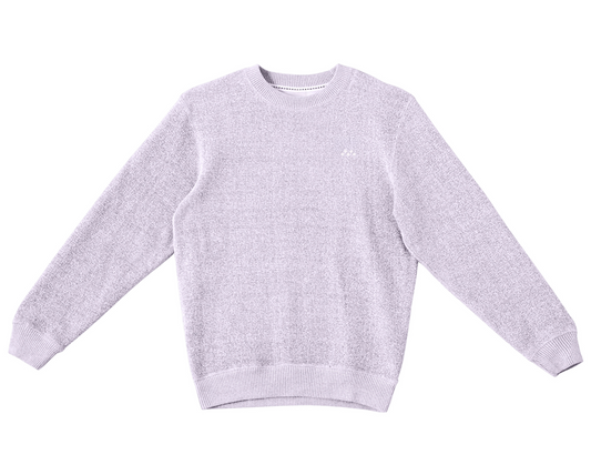 The Alpine Knit Crewneck – Frosted Purple | Unisex Plush Textured Sweatshirt