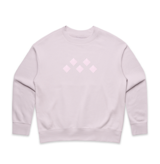 Women’s Pink Monochrome Embroidered Sweatshirt | Relaxed Fit, Mid-Weight Fleece by Vived-Mota Co.